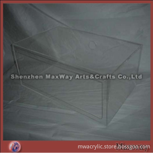 Transparent elegant high capacity rectangle polished acrylic/lucite container/vessel/receptacle/box